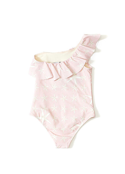 Pembe Fırfırlı Kız Çocuk Mayo